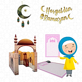 BenimMescidim-Ramazan Süsleri ve Pembe Seccade